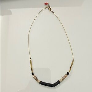 #18-Elegant Black and Gold Wire HandMade Necklace 16inch long